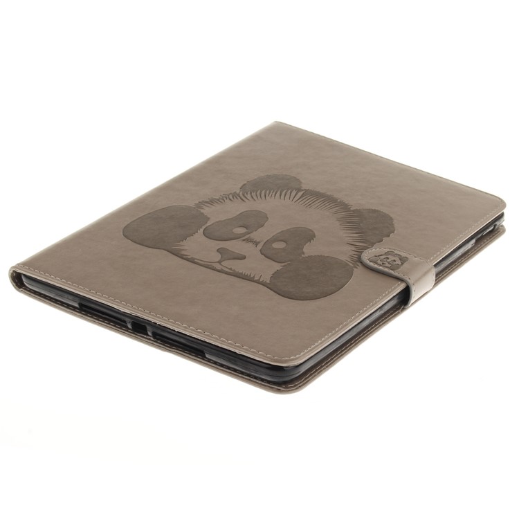 Imprinted Panda Leather Wallet Smart Protective Cover for iPad 9.7 (2018) / 9.7 (2017) - Grey-4