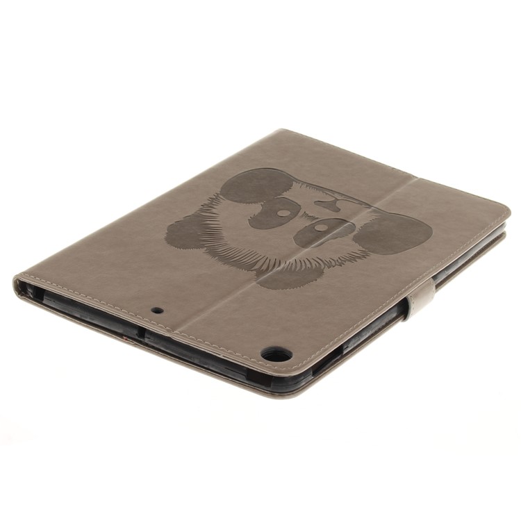 Imprinted Panda Leather Wallet Smart Protective Cover for iPad 9.7 (2018) / 9.7 (2017) - Grey-5
