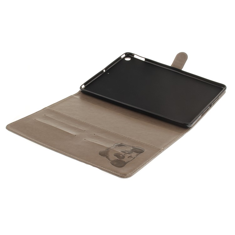 Imprinted Panda Leather Wallet Smart Protective Cover for iPad 9.7 (2018) / 9.7 (2017) - Grey-8