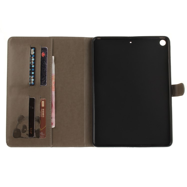 Imprinted Panda Leather Wallet Smart Protective Cover for iPad 9.7 (2018) / 9.7 (2017) - Grey-9