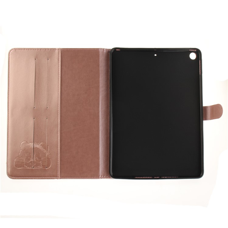 Imprinted Panda Leather Card Slots Smart Cover with Stand for iPad 9.7 (2018) / 9.7 (2017) - Rose Gold-10