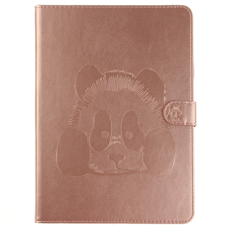 Imprinted Panda Leather Card Slots Smart Cover with Stand for iPad 9.7 (2018) / 9.7 (2017) - Rose Gold-2