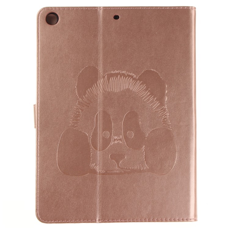 Imprinted Panda Leather Card Slots Smart Cover with Stand for iPad 9.7 (2018) / 9.7 (2017) - Rose Gold-3