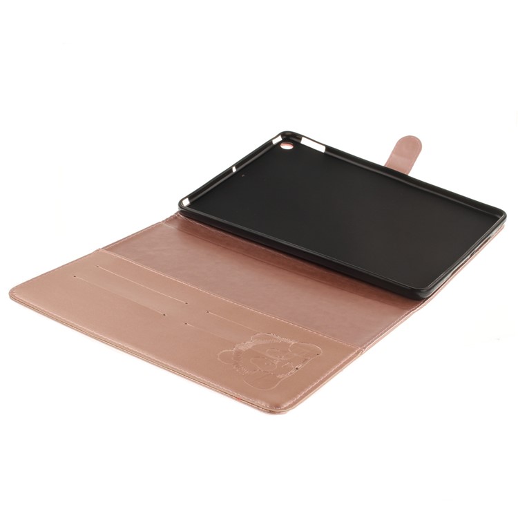 Imprinted Panda Leather Card Slots Smart Cover with Stand for iPad 9.7 (2018) / 9.7 (2017) - Rose Gold-8