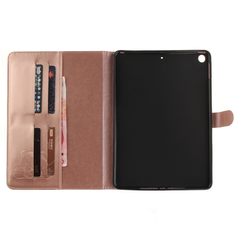 Imprinted Panda Leather Card Slots Smart Cover with Stand for iPad 9.7 (2018) / 9.7 (2017) - Rose Gold-9
