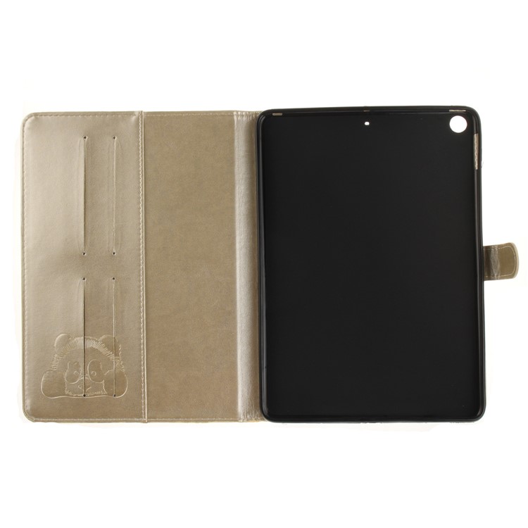 Imprinted Panda Smart Leather Wallet Flip Case Stand for iPad 9.7 (2018) / 9.7 (2017) - Gold-10