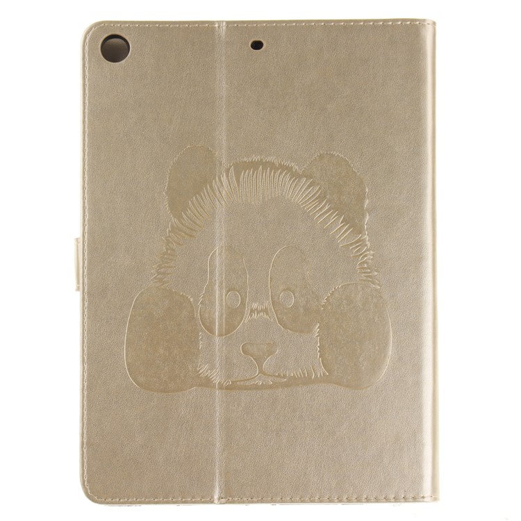Imprinted Panda Smart Leather Wallet Flip Case Stand for iPad 9.7 (2018) / 9.7 (2017) - Gold-3