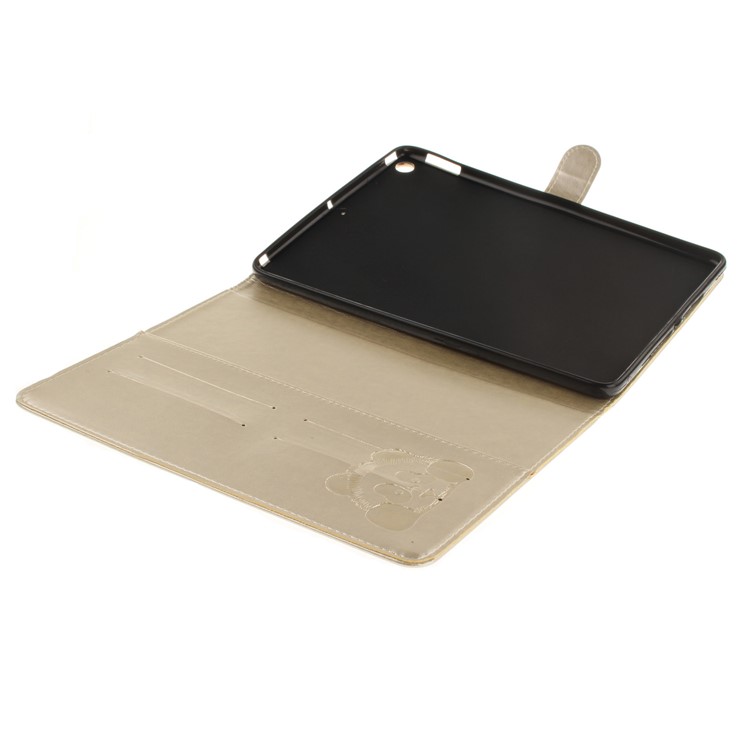Imprinted Panda Smart Leather Wallet Flip Case Stand for iPad 9.7 (2018) / 9.7 (2017) - Gold-8