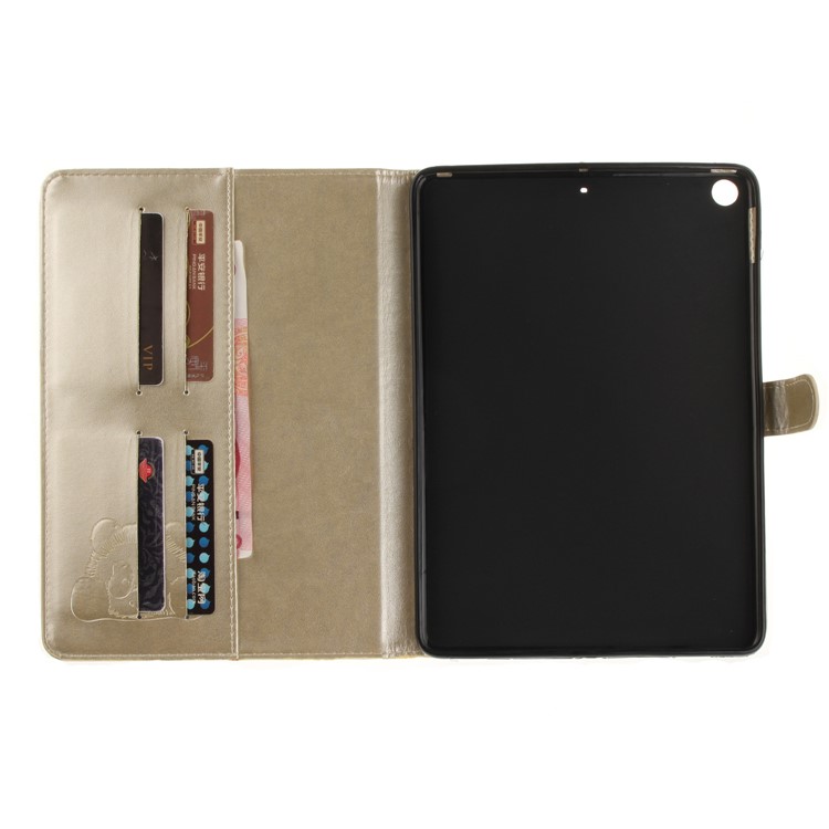 Imprinted Panda Smart Leather Wallet Flip Case Stand for iPad 9.7 (2018) / 9.7 (2017) - Gold-9