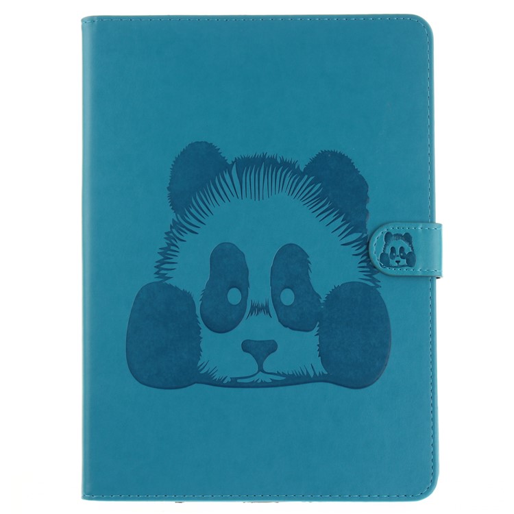 For iPad 9.7 (2018) / 9.7 (2017) Imprinted Panda Auto Wake up / Sleep Leather Wallet Protective Shell - Blue-2