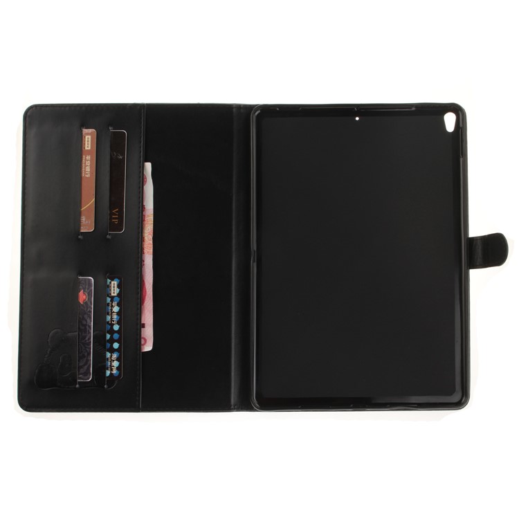 Imprinted Panda Multi Card Slots Smart Leather Stand Folio Case for iPad Pro 10.5 (2017) - Black-9