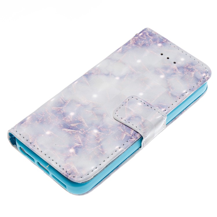 3D Marble Pattern Wallet Leather Stand Case for iPhone SE/5s/5 - Purple-4