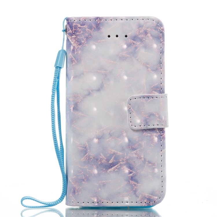 3D Marble Pattern Wallet Leather Stand Case for iPhone SE/5s/5 - Purple-6
