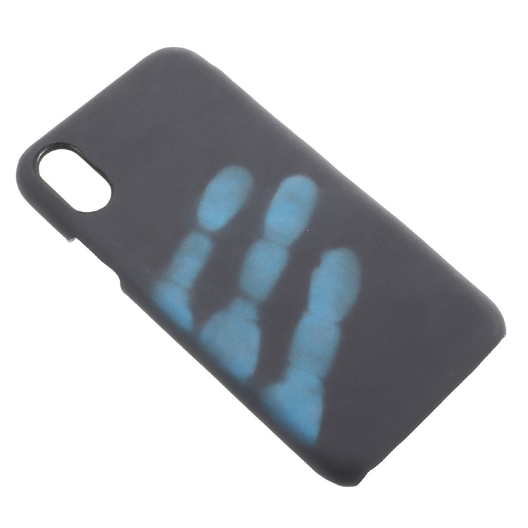 Thermal Induction Fluorescent Color Changing PC Back Cover for iPhone 8 - Black-1
