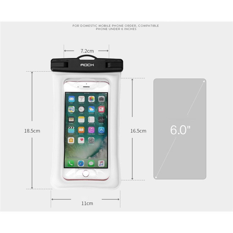 Rock bolsa impermeable para el iPhone 7s Plus / 7 más Samsung Galaxy S8 + - Negro-8