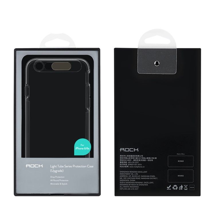 ROCK Light Tube Series Upgrade Incoming Calls Flashing PC TPU Phone Cover for iPhone 6s Plus / 6 Plus - Transparent-11