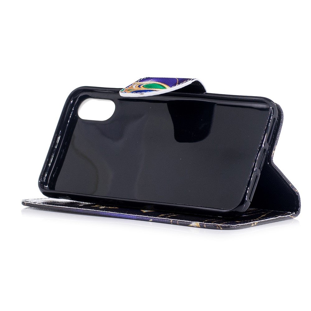 Pattern Printing Wallet PU Leather Stand Cover para iPhone X / 10 5.8-inch - Linda borboleta-5