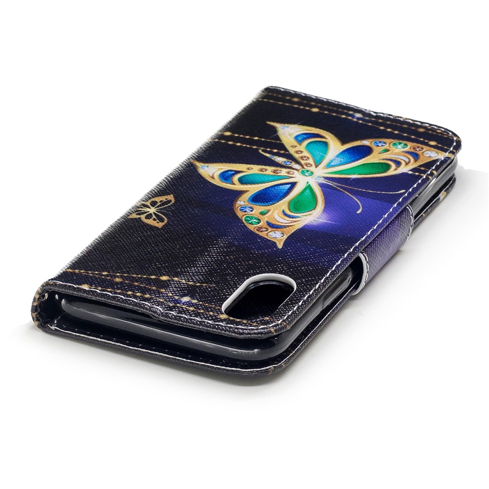 Pattern Printing Wallet PU Leather Stand Cover para iPhone X / 10 5.8-inch - Linda borboleta-7
