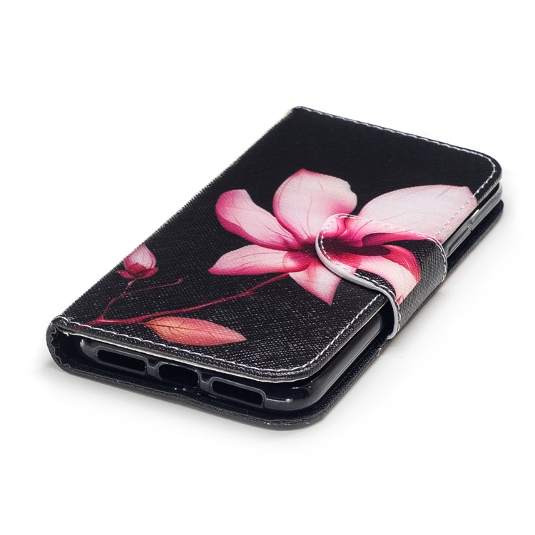 Pattern Printing Magnetic Leather Wallet Flip Case with Stand for iPhone X/XS 5.8-inch - Flower Pattern-6