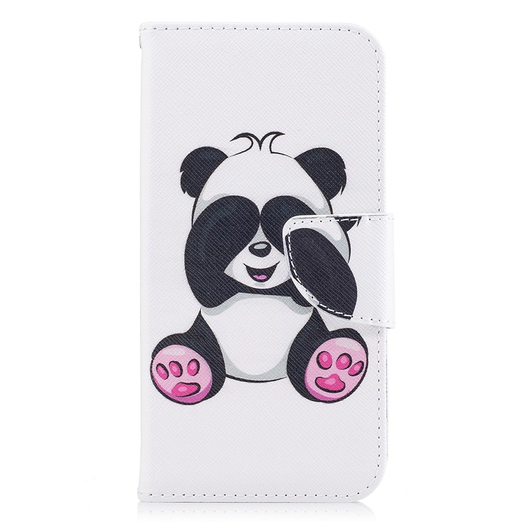 Pattern Printing PU Leather Wallet Phone Casing with Stand for iPhone X/XS 5.8-inch - Lovely Panda-2
