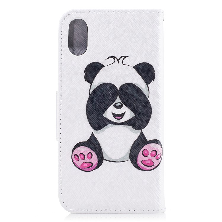 Pattern Printing PU Leather Wallet Phone Casing with Stand for iPhone X/XS 5.8-inch - Lovely Panda-3