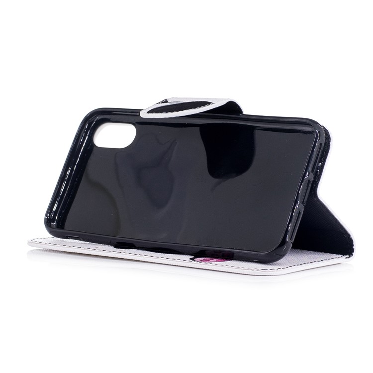 Pattern Printing PU Leather Wallet Phone Casing with Stand for iPhone X/XS 5.8-inch - Lovely Panda-5