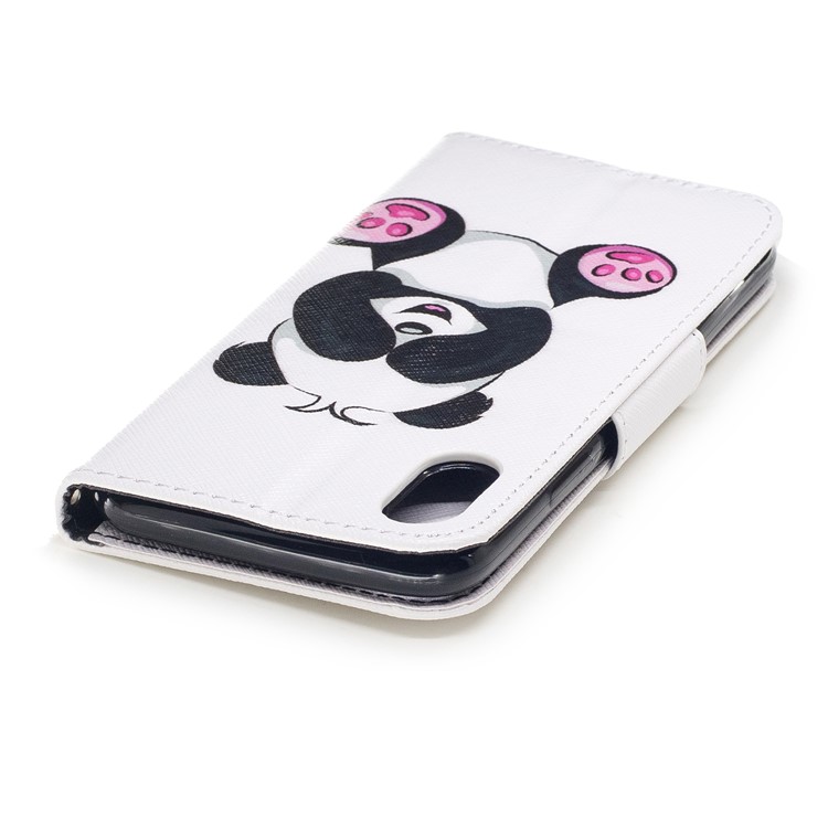 Pattern Printing PU Leather Wallet Phone Casing with Stand for iPhone X/XS 5.8-inch - Lovely Panda-7