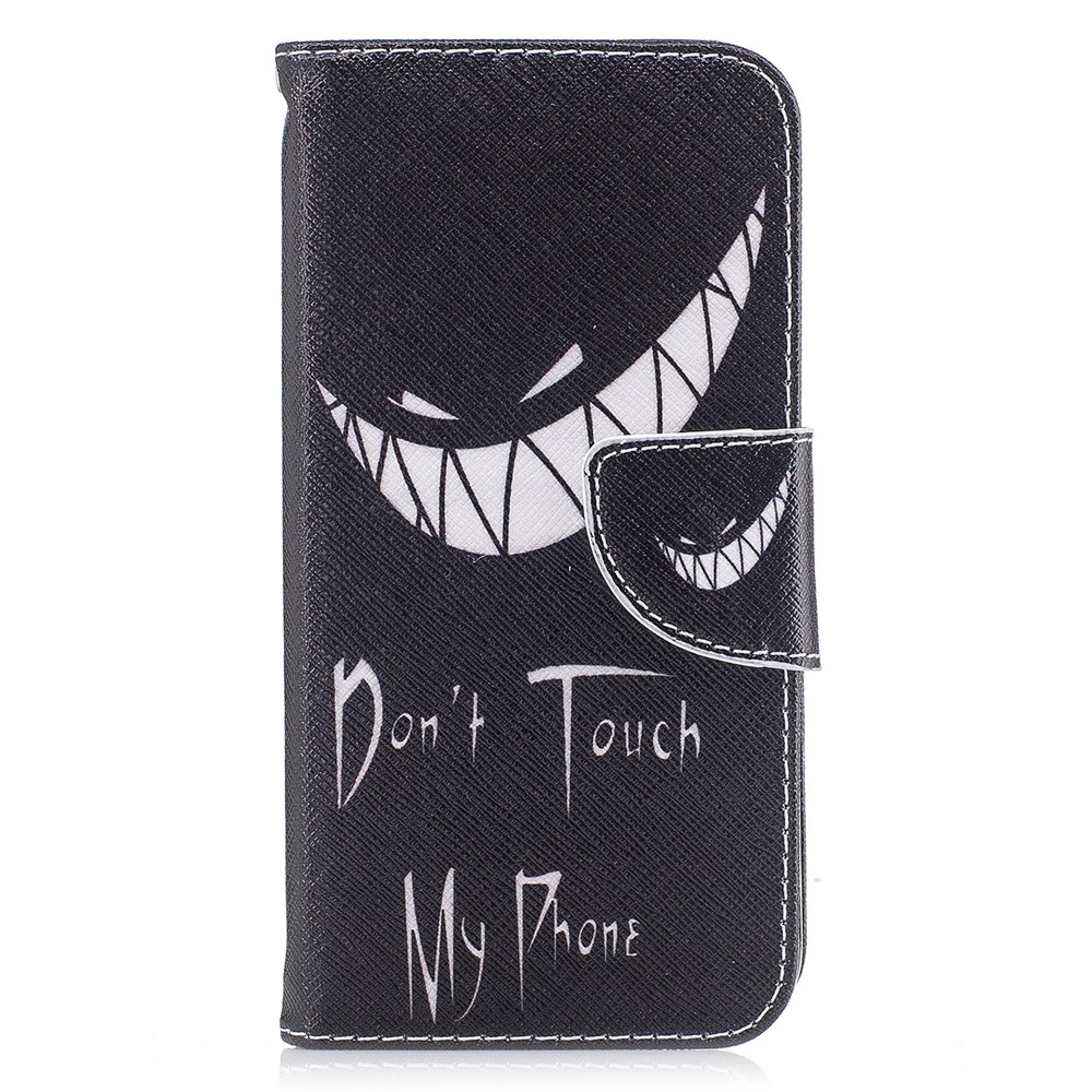 Pattern Printing Wallet Leather Cover Case for iPhone X/XS 5.8-inch - Do not Touch My Phone-2