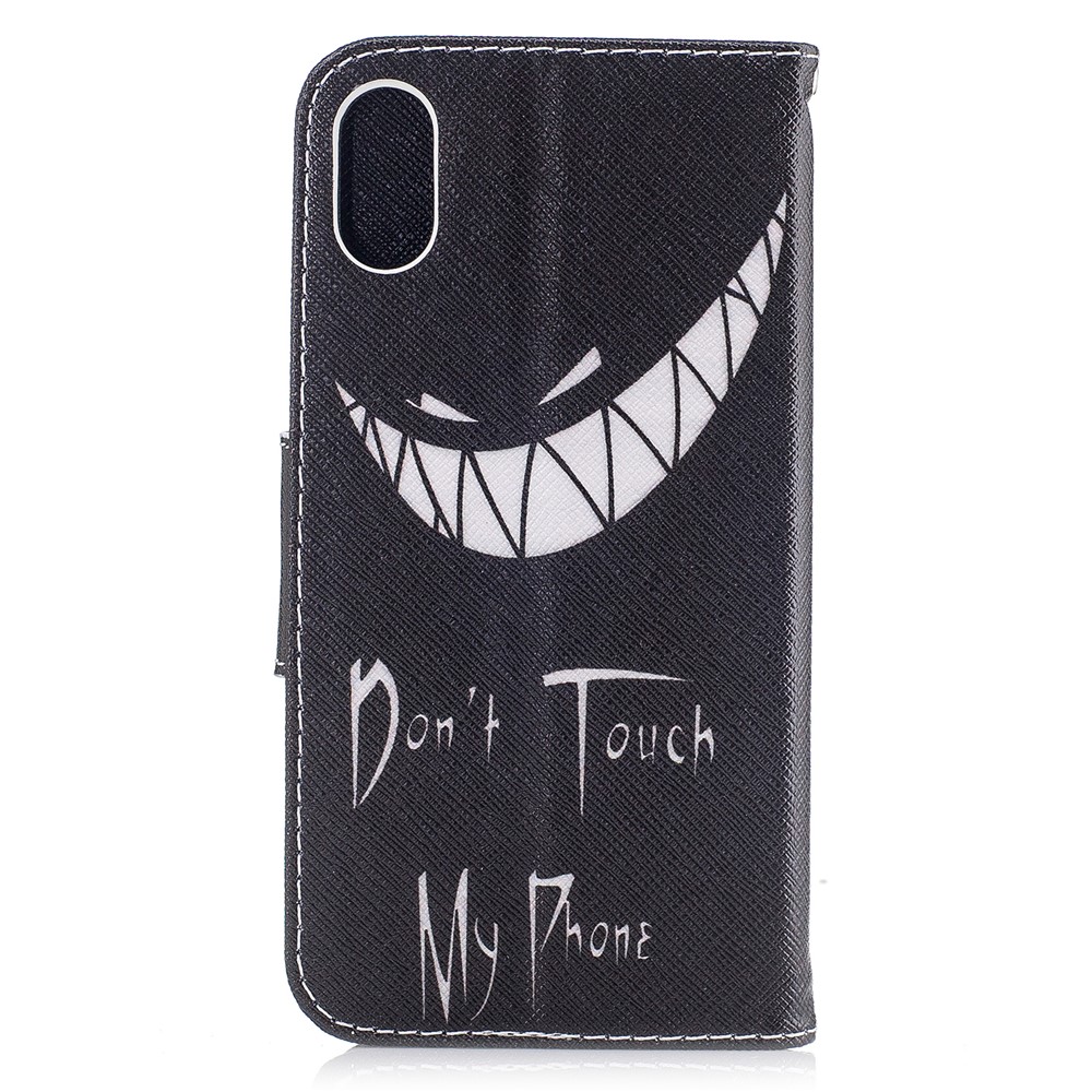 Pattern Printing Wallet Leather Cover Case for iPhone X/XS 5.8-inch - Do not Touch My Phone-3