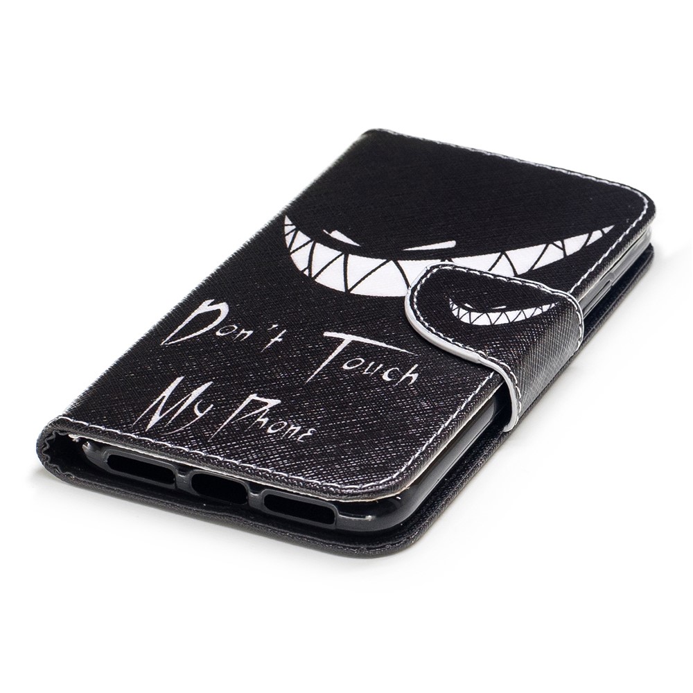 Pattern Printing Wallet Leather Cover Case for iPhone X/XS 5.8-inch - Do not Touch My Phone-6