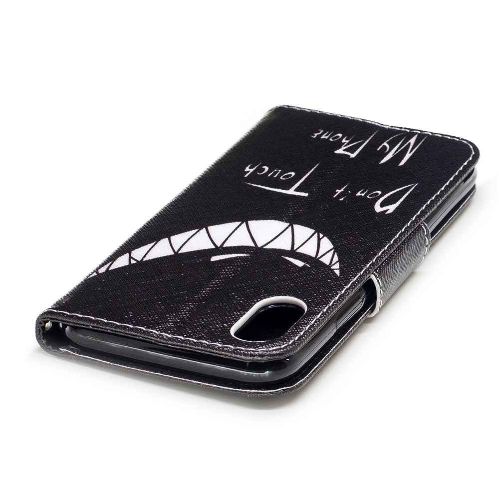 Pattern Printing Wallet Leather Cover Case for iPhone X/XS 5.8-inch - Do not Touch My Phone-7