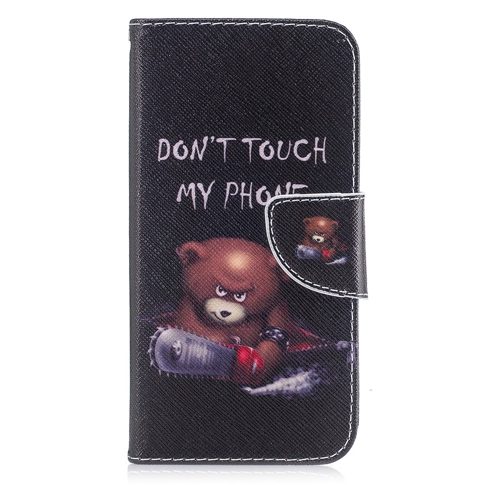 Pattern Printing Wallet Leather Magnetic Case for iPhone X/XS 5.8-inch - Brown Bear-2