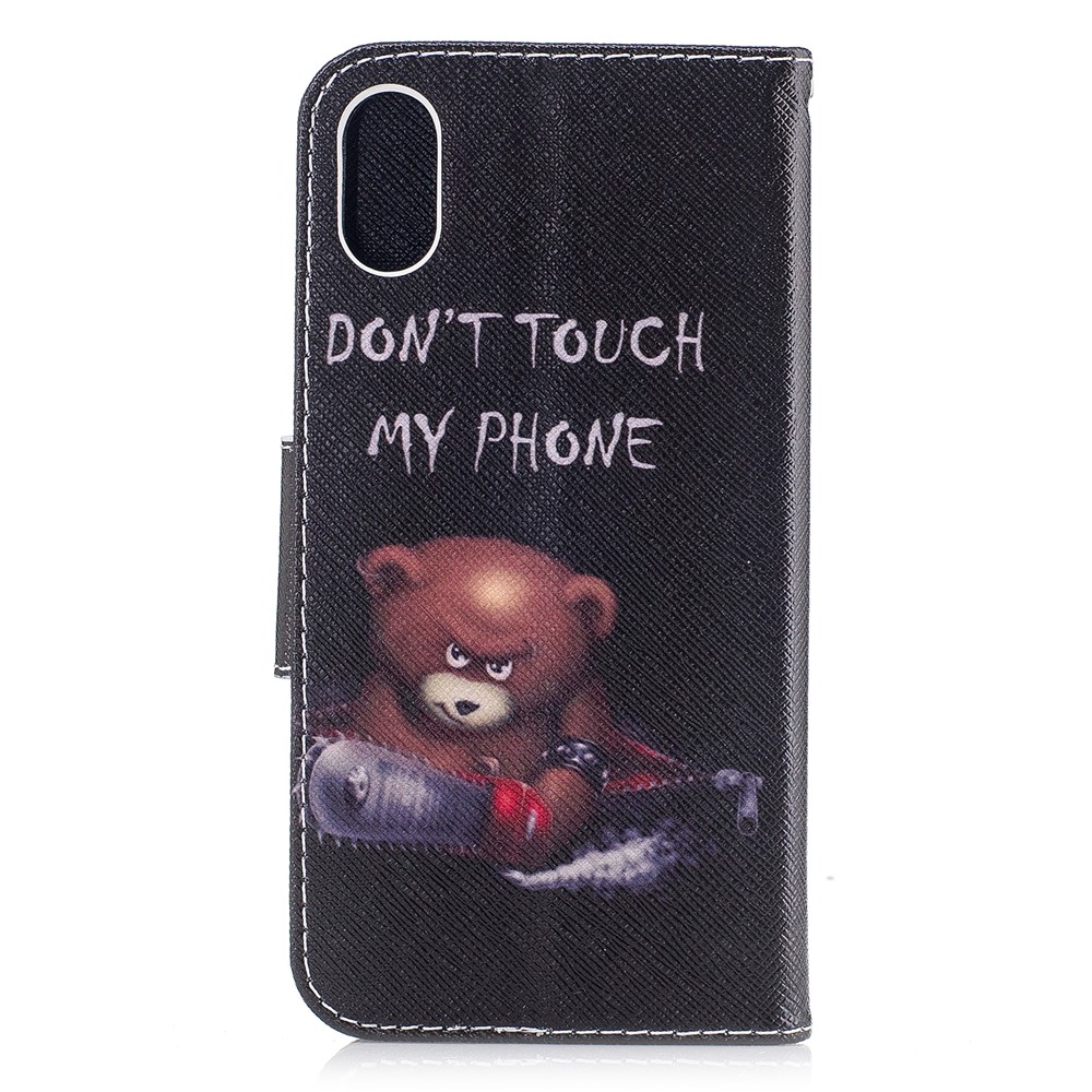 Pattern Printing Wallet Leather Magnetic Case for iPhone X/XS 5.8-inch - Brown Bear-3