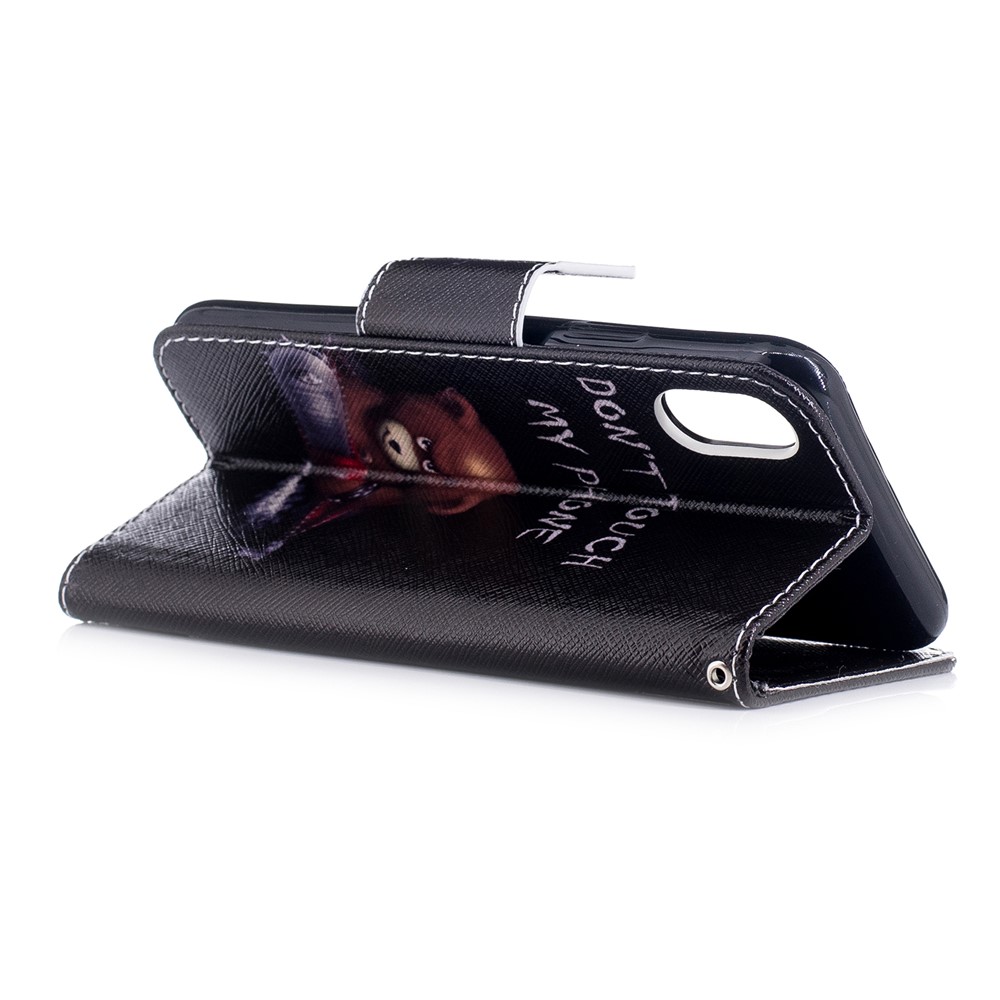 Pattern Printing Wallet Leather Magnetic Case for iPhone X/XS 5.8-inch - Brown Bear-4