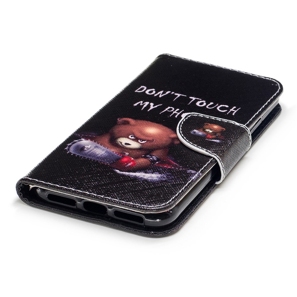 Pattern Printing Wallet Leather Magnetic Case for iPhone X/XS 5.8-inch - Brown Bear-6