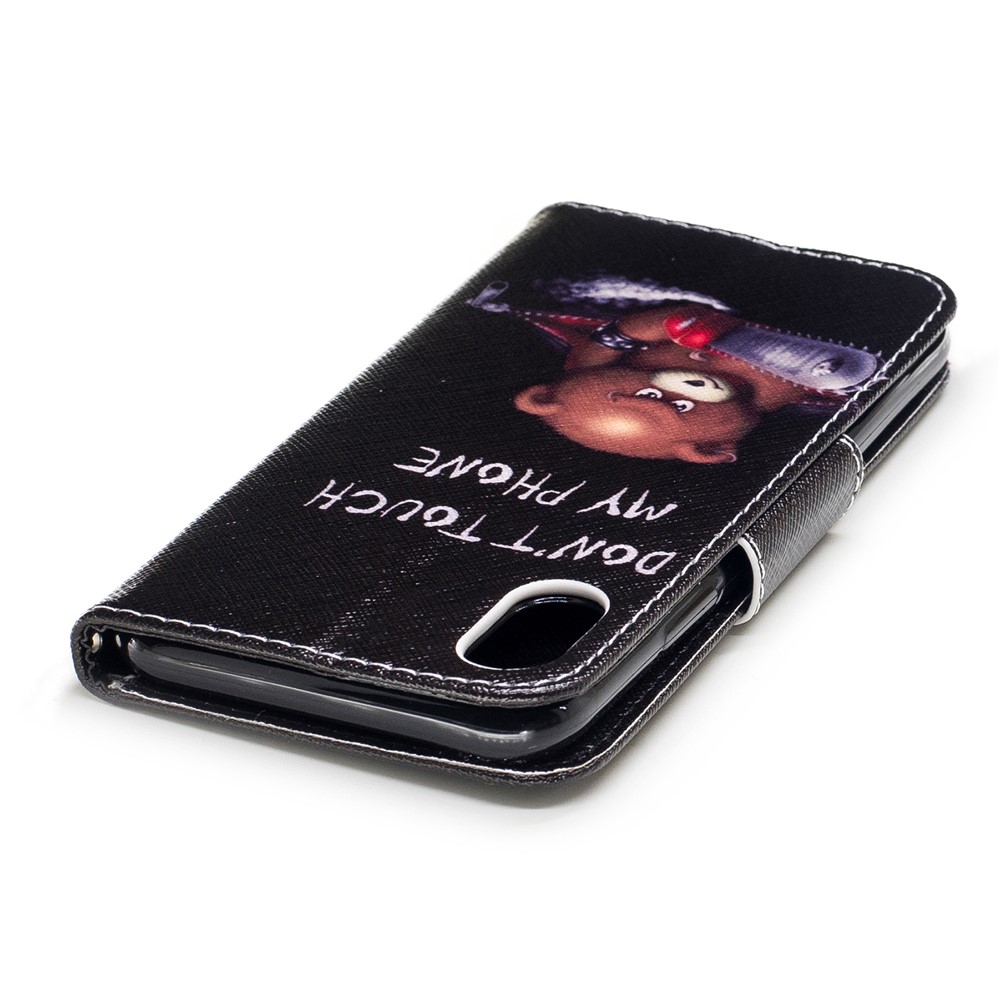 Pattern Printing Wallet Leather Magnetic Case for iPhone X/XS 5.8-inch - Brown Bear-7
