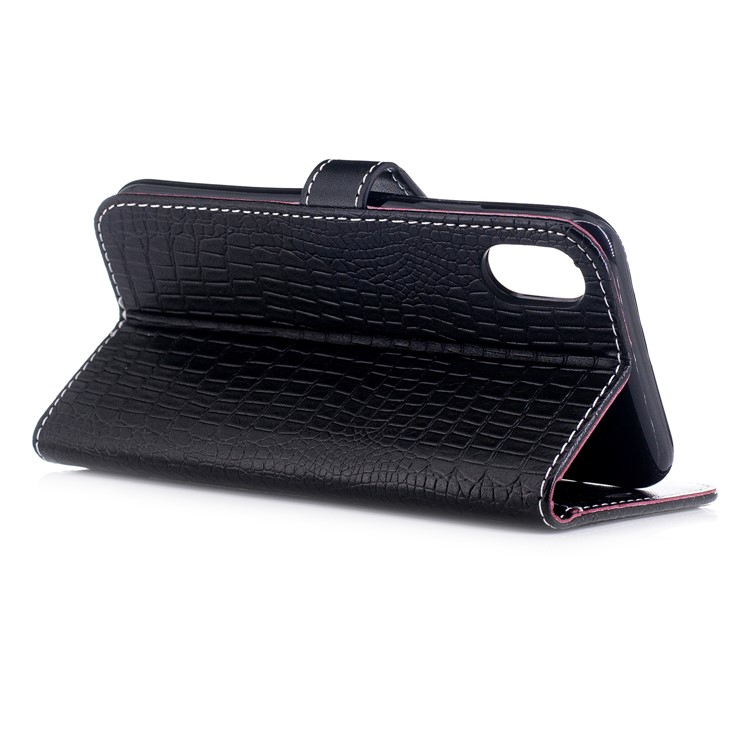 For iPhone 8 Ultra Crocodile Texture Flip Stand Wallet Leather Case Cover - Black-4