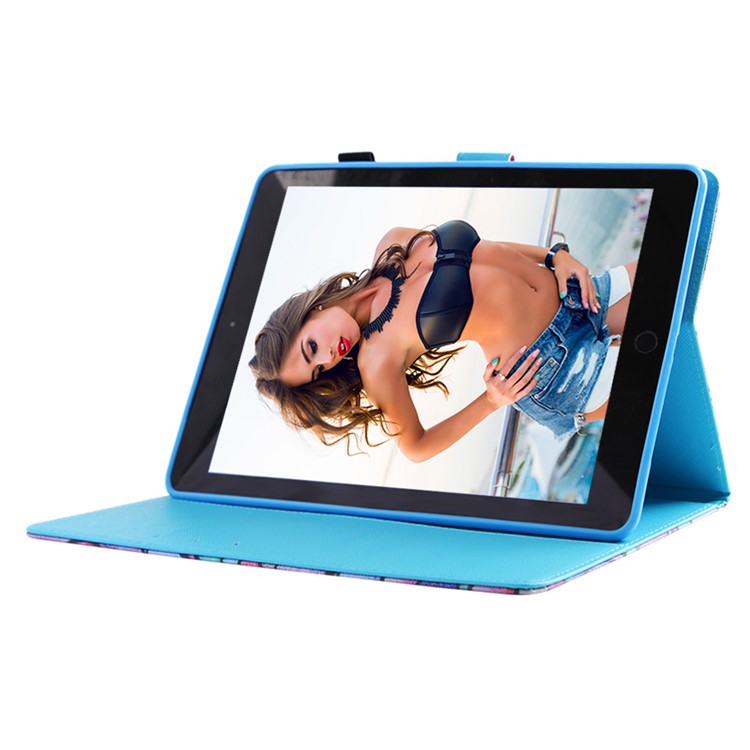 Pattern Printing Wallet Leather Stand Shell for iPad 9.7 (2018) / 9.7 (2017) - Flower Petals-5
