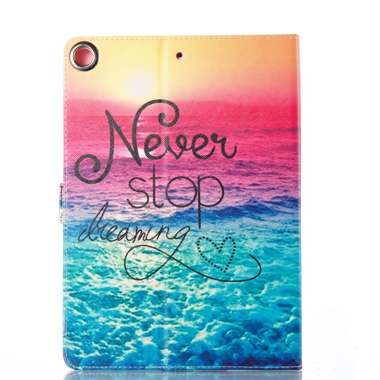 Pattern Printing Leather Case Protector for iPad 9.7 (2018) / 9.7 (2017) - Quote Never Stop Dreaming-2