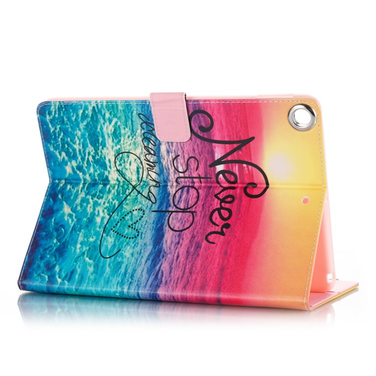 Pattern Printing Leather Case Protector for iPad 9.7 (2018) / 9.7 (2017) - Quote Never Stop Dreaming-3