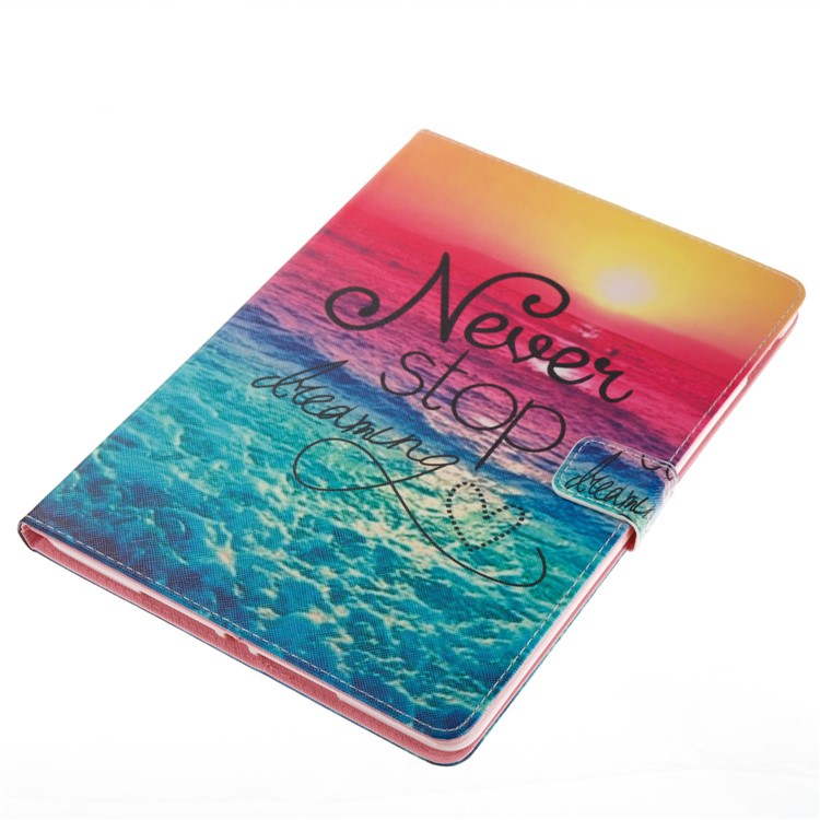 Pattern Printing Leather Case Protector for iPad 9.7 (2018) / 9.7 (2017) - Quote Never Stop Dreaming-4