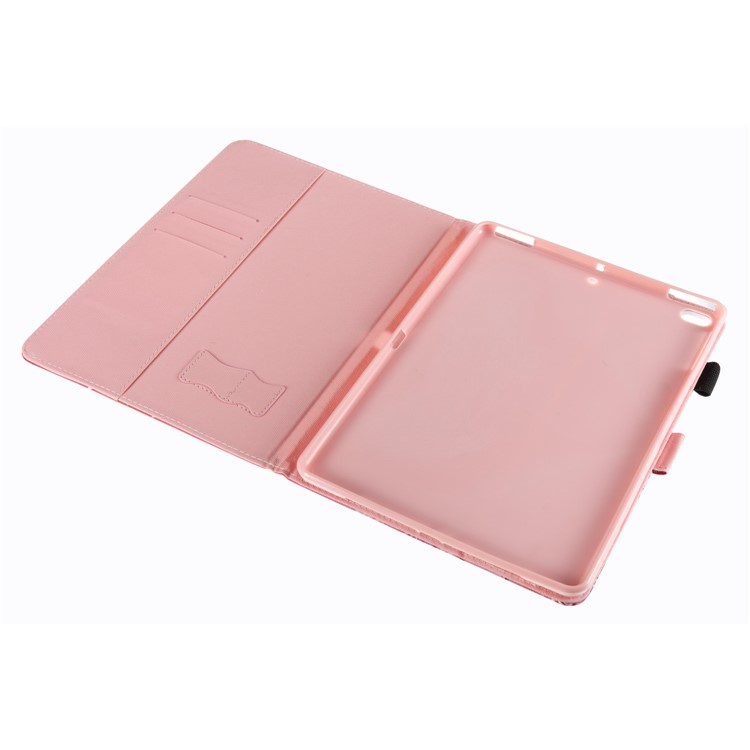 For iPad 9.7 (2017) Patterned Wallet Leather Stand Case with SIM Card / Stylus Pen Holder - Gold Owl-6