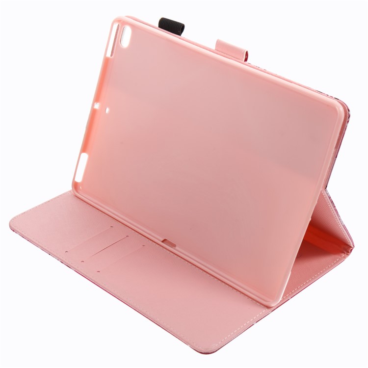 For iPad 9.7 (2017) Patterned Wallet Leather Stand Case with SIM Card / Stylus Pen Holder - Gold Owl-7