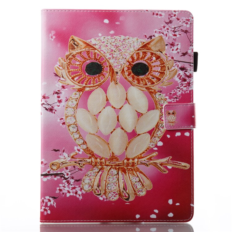 Patterned Leather Stand Card Slots Case with Stylus Holder for iPad Pro 10.5 (2017) - Costly Owl-1