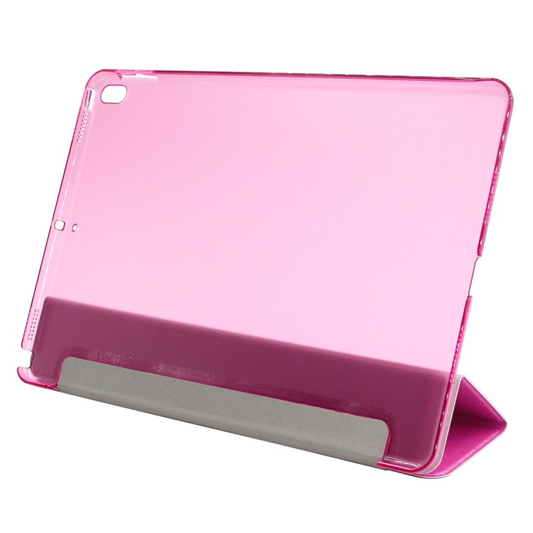 ENKAY Silk Texture Smart Leather Tri-fold Stand Cover for iPad Air 10.5 (2019) / Pro 10.5 (2017) - Rose-3