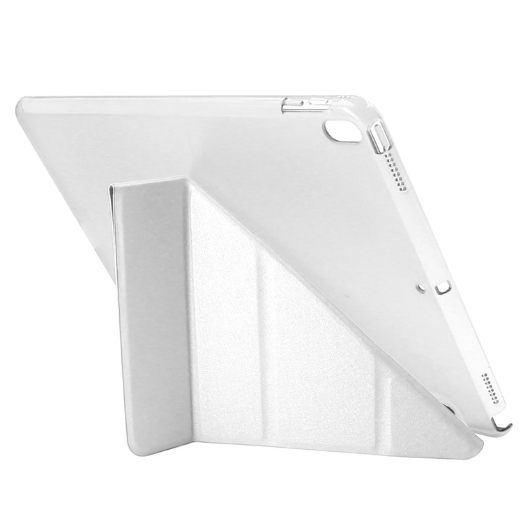 ENKAY Silk Skin Origami Stand Auto-Wake / Sleep PU Leather Shell Case for iPad Air 10.5 (2019) / Pro 10.5 (2017) - White-5