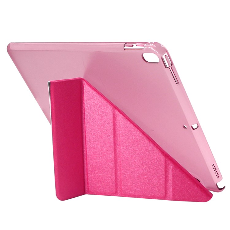 ENKAY Auto-Wake / Sleep Silk Texture Origami Stand PU Leather Case for iPad Air 10.5 (2019) / Pro 10.5 (2017) - Rose-5