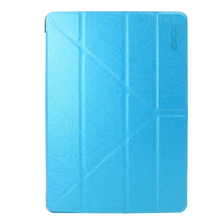For iPad Air 10.5 (2019) / Pro 10.5 (2017) ENKAY Silk Texture Auto-Wake / Sleep Origami Stand PU Leather Cover - Blue-1