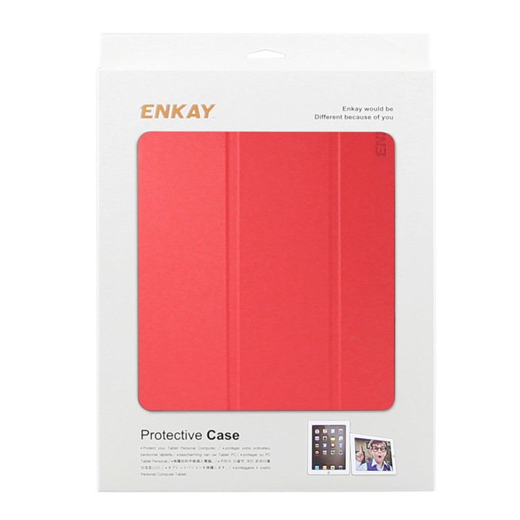 ENKAY Smart Tri-fold Stand PU Leather Case for iPad Pro 10.5 (2017) - Red-6