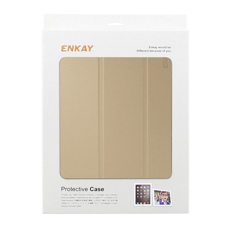 ENKAY Tri-fold Stand Auto-Wake / Sleep PU Leather Tablet Cover for iPad Pro 10.5 (2017) - Gold-6